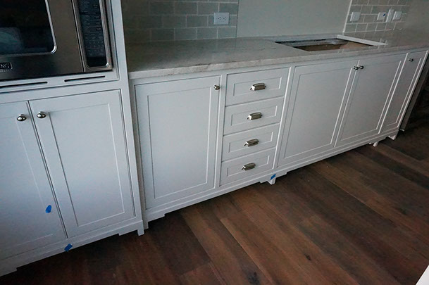 inset cabinet kitchen clean modern white beach