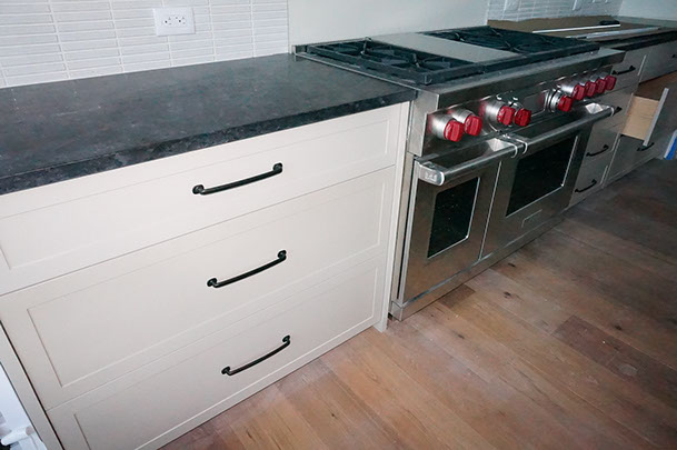 inset cabinet kitchen clean modern white beach