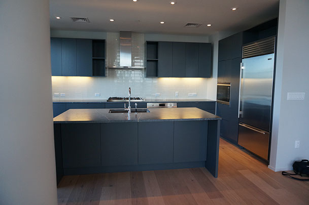 inset cabinet kitchen clean modern white beach