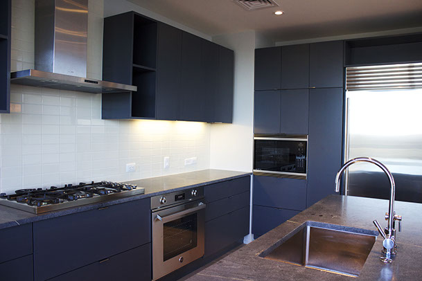 inset cabinet kitchen clean modern white beach